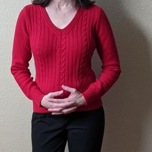 Chaps Red V-Neck Sweater